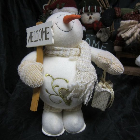 RUSTIC CHRISTMAS DECORATIONS SOME VINTAGE SANTA & SNOWMAN SET OF 5 - Picture 7 of 11